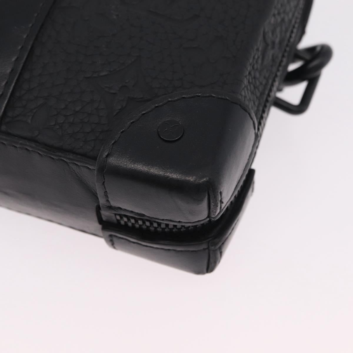 LOUIS VUITTON Monogram Taurillon Soft Trunk Wallet Bag Black M80224 Auth ep16009