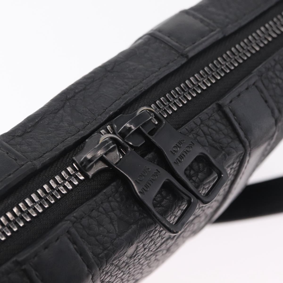 LOUIS VUITTON Monogram Taurillon Soft Trunk Wallet Bag Black M80224 Auth ep16009