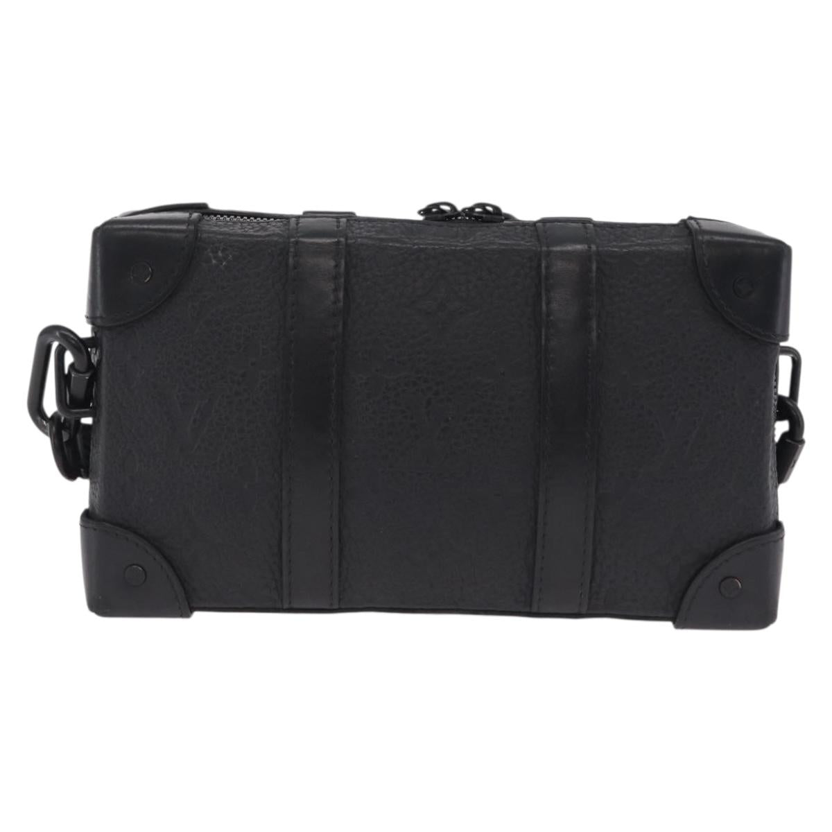 LOUIS VUITTON Monogram Taurillon Soft Trunk Wallet Bag Black M80224 Auth ep16009