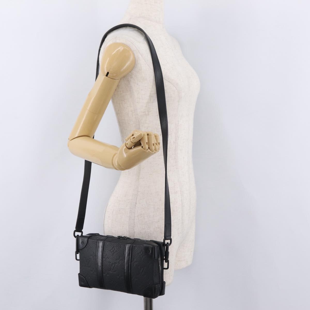 LOUIS VUITTON Monogram Taurillon Soft Trunk Wallet Bag Black M80224 Auth ep16009