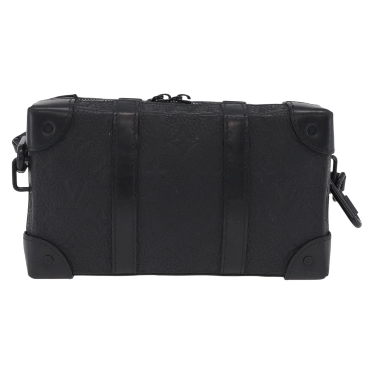 LOUIS VUITTON Monogram Taurillon Soft Trunk Wallet Bag Black M80224 Auth ep16009