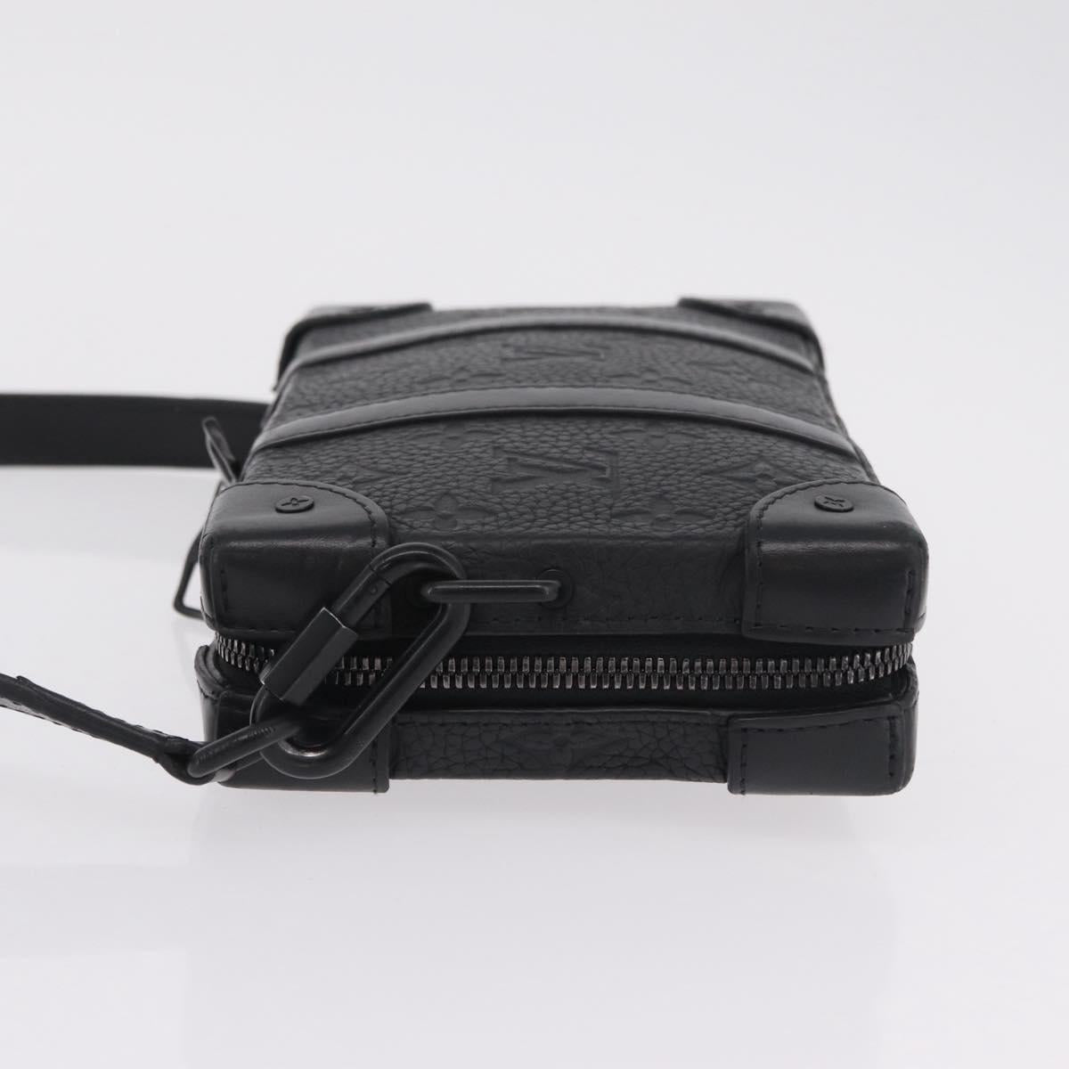 LOUIS VUITTON Monogram Taurillon Soft Trunk Wallet Bag Black M80224 Auth ep16009