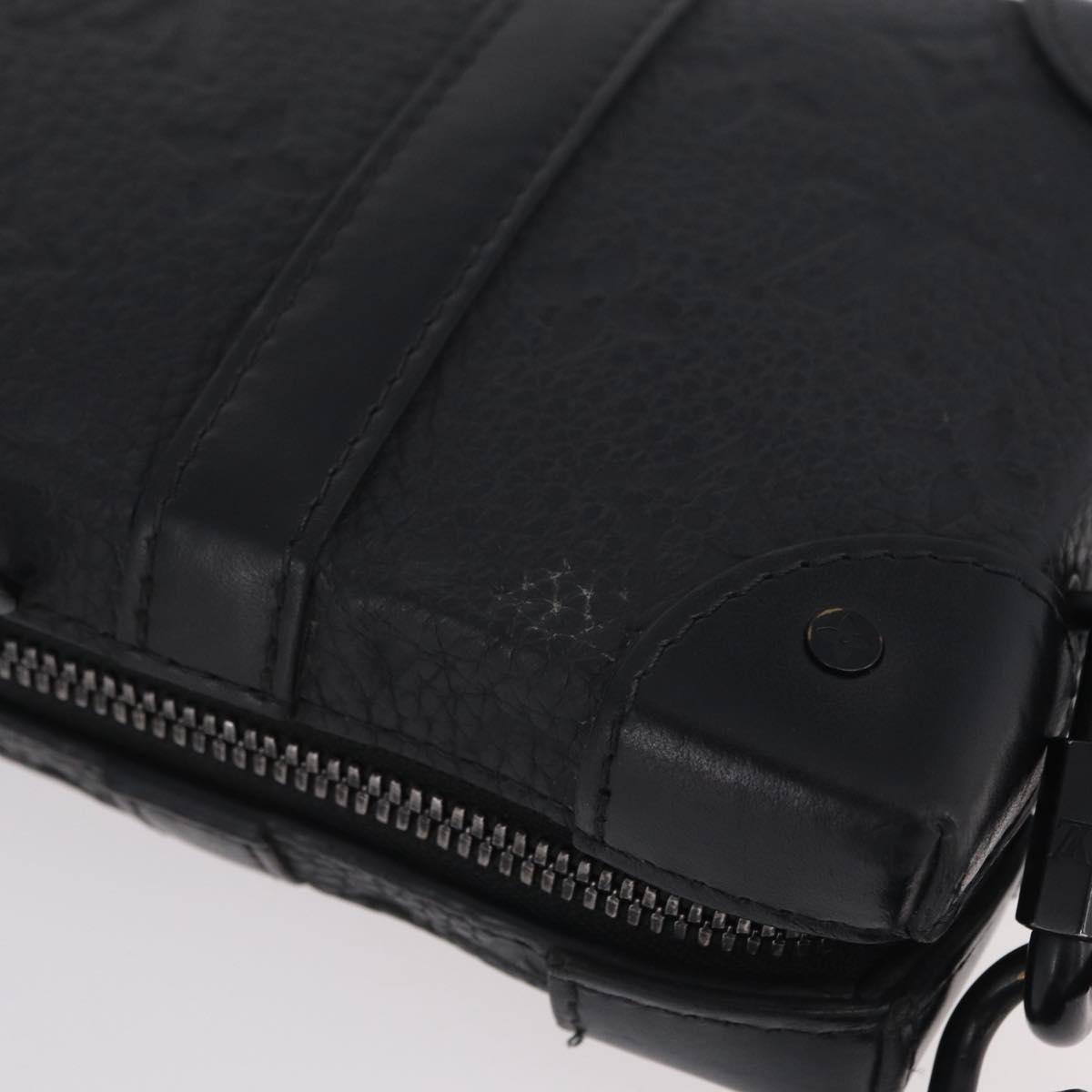 LOUIS VUITTON Monogram Taurillon Soft Trunk Wallet Bag Black M80224 Auth ep16009