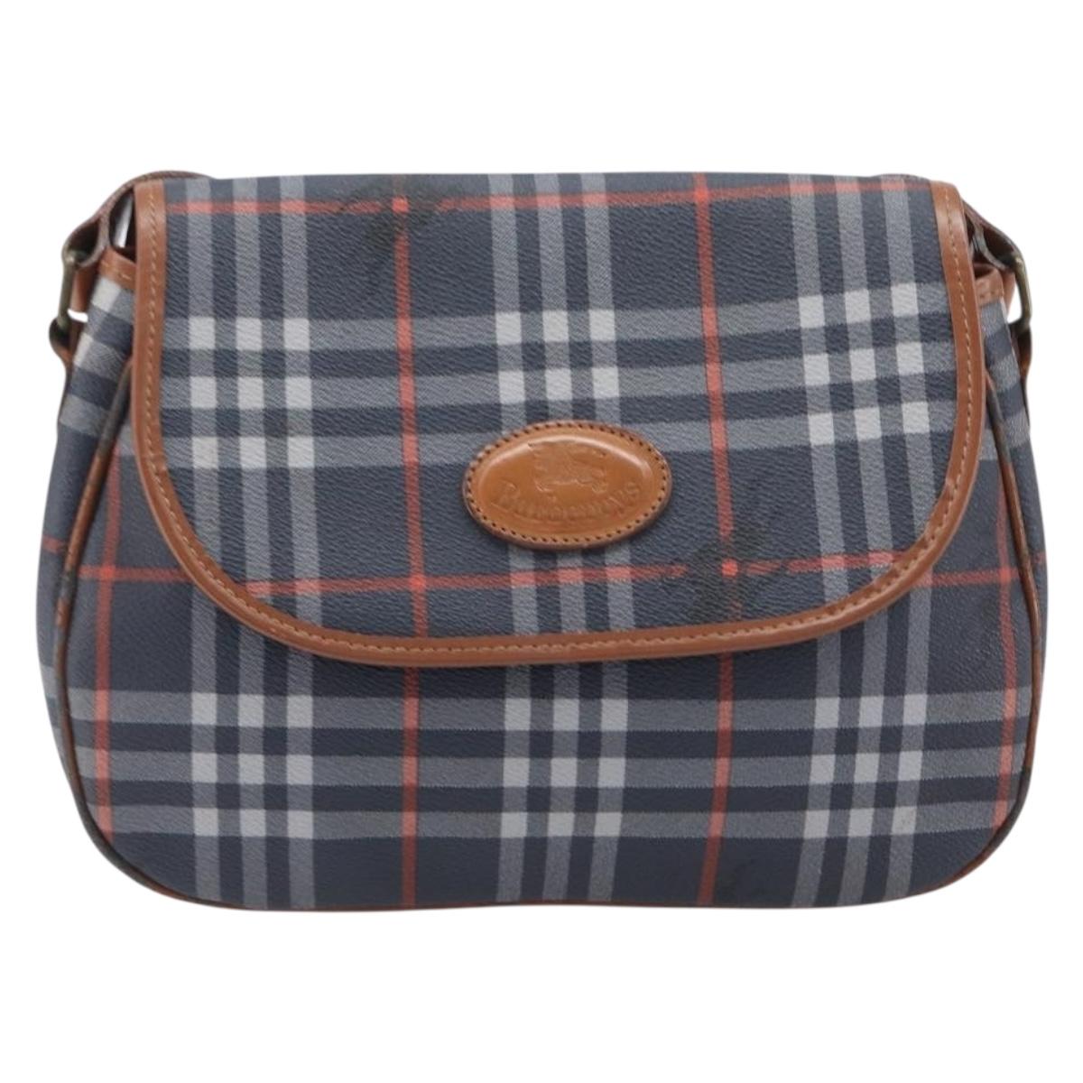 Burberrys Nova Check Shoulder Bag PVC Navy Auth ep16012