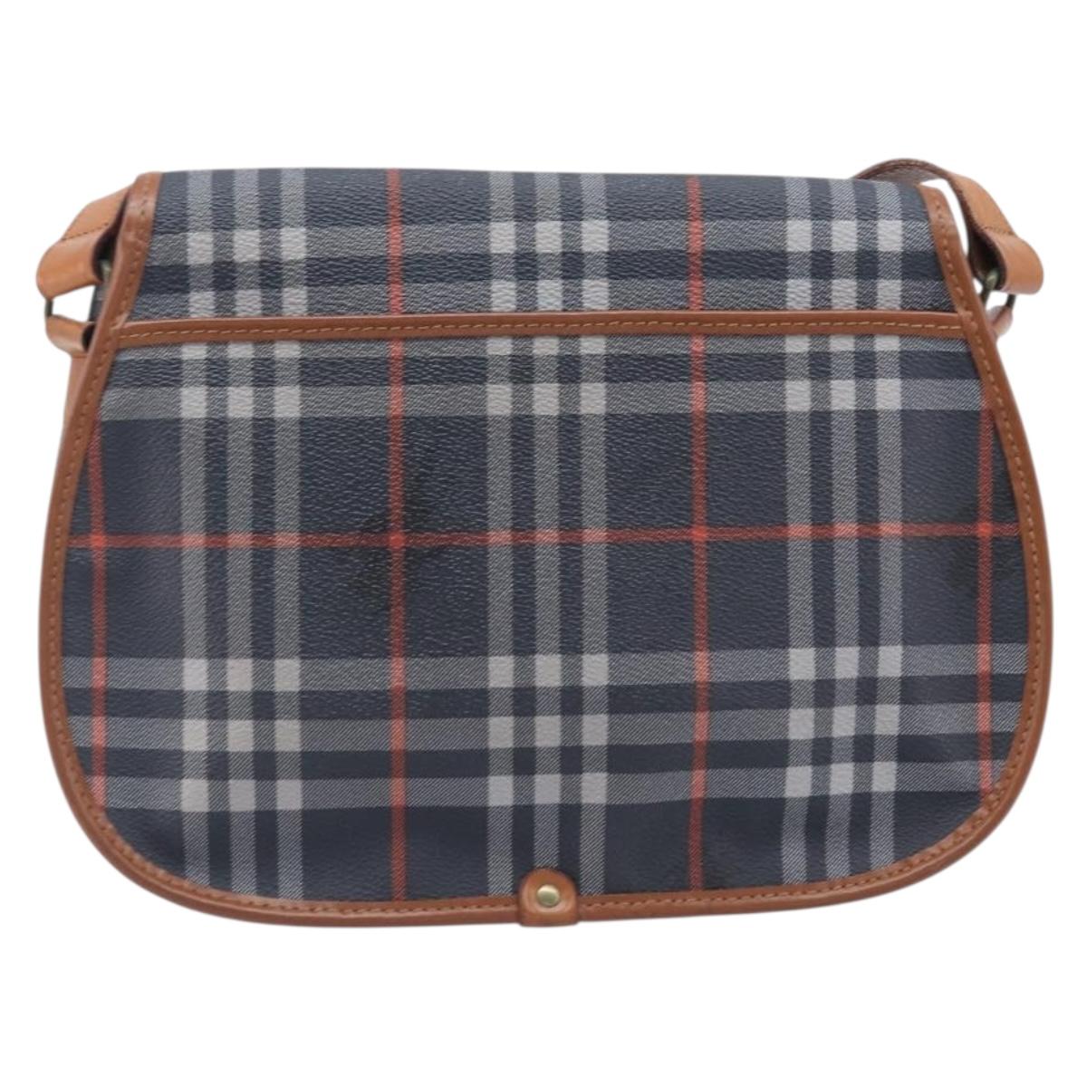 Burberrys Nova Check Shoulder Bag PVC Navy Auth ep16012