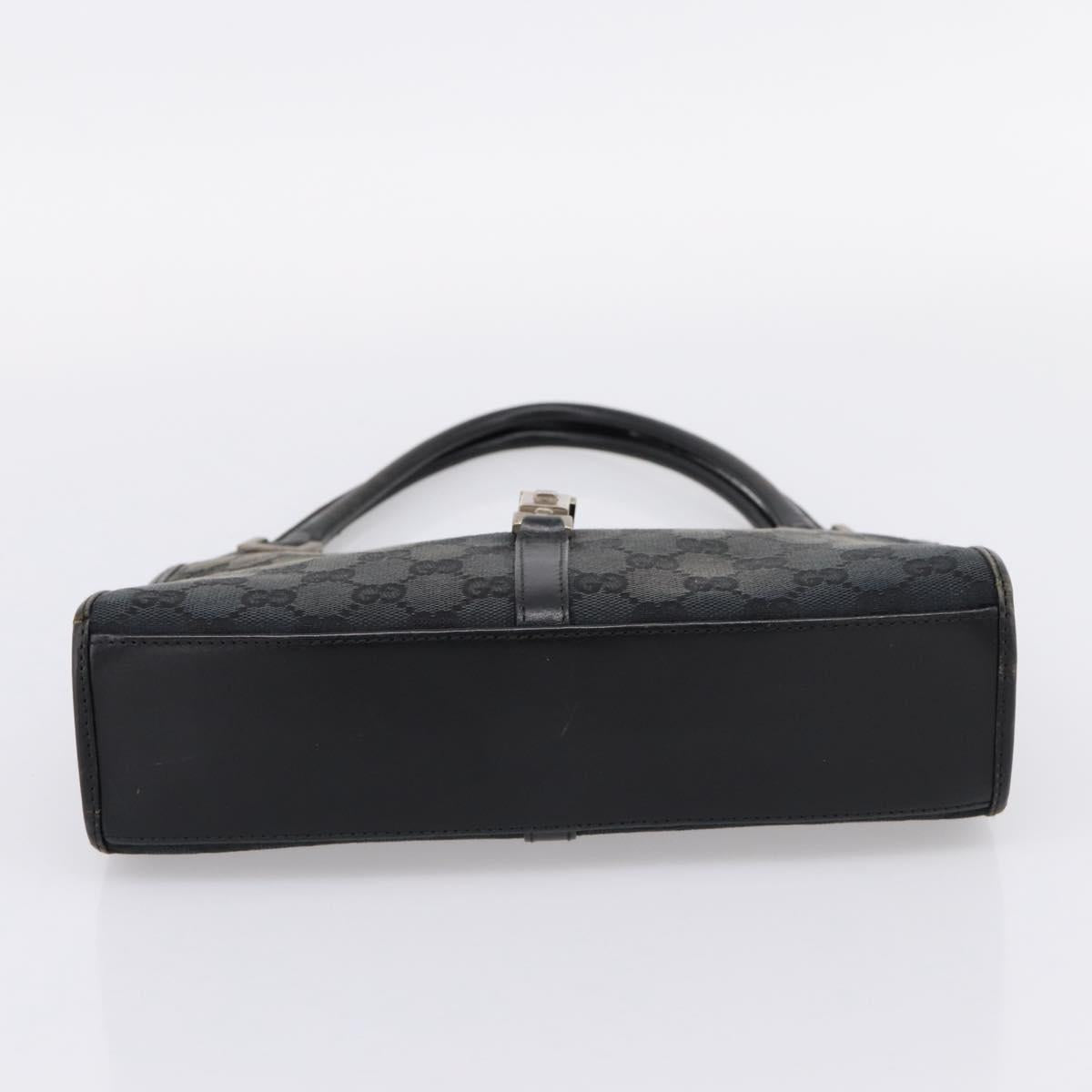 GUCCI GG Canvas Jackie Hand Bag Black Silver 002 1068 2404 Auth ep16019