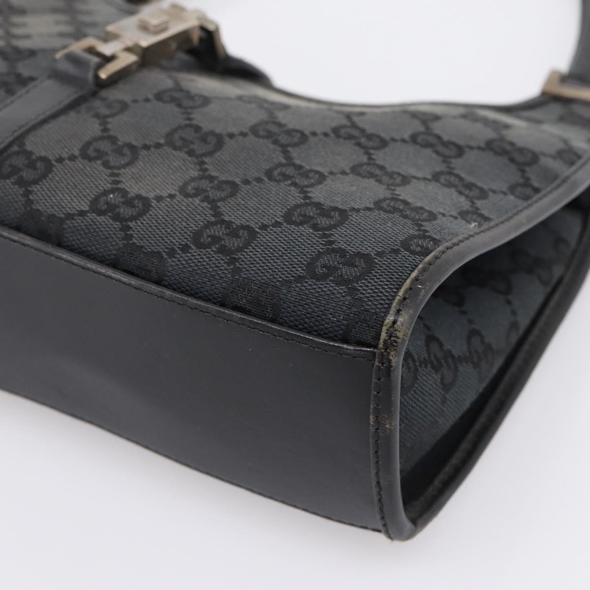 GUCCI GG Canvas Jackie Hand Bag Black Silver 002 1068 2404 Auth ep16019