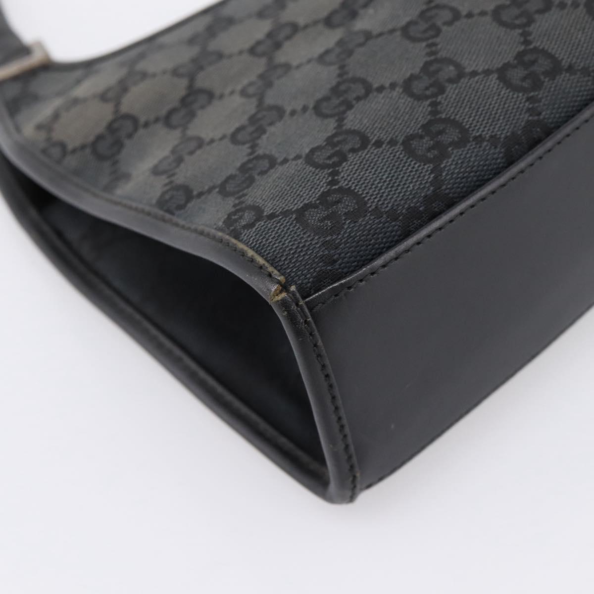 GUCCI GG Canvas Jackie Hand Bag Black Silver 002 1068 2404 Auth ep16019