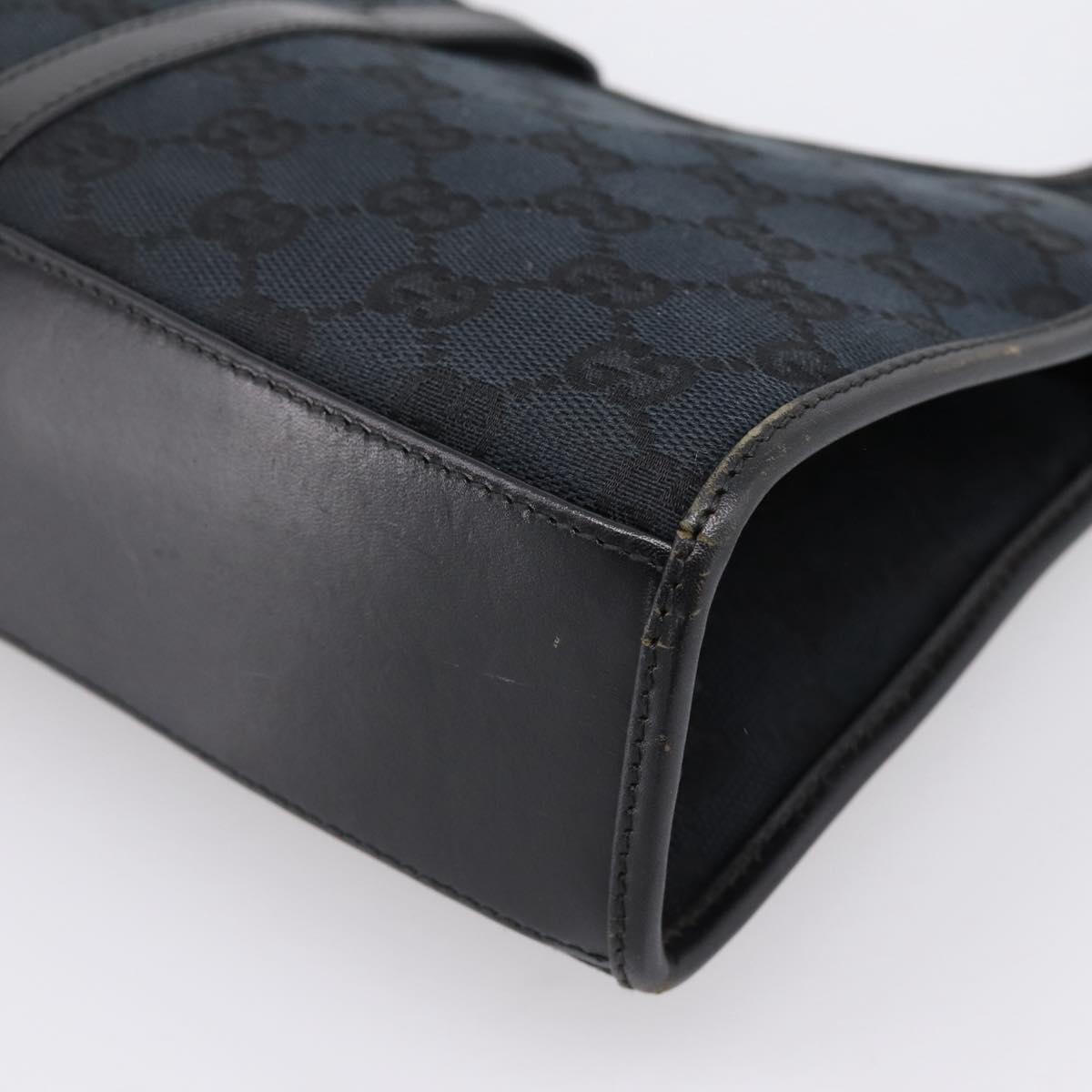 GUCCI GG Canvas Jackie Hand Bag Black Silver 002 1068 2404 Auth ep16019