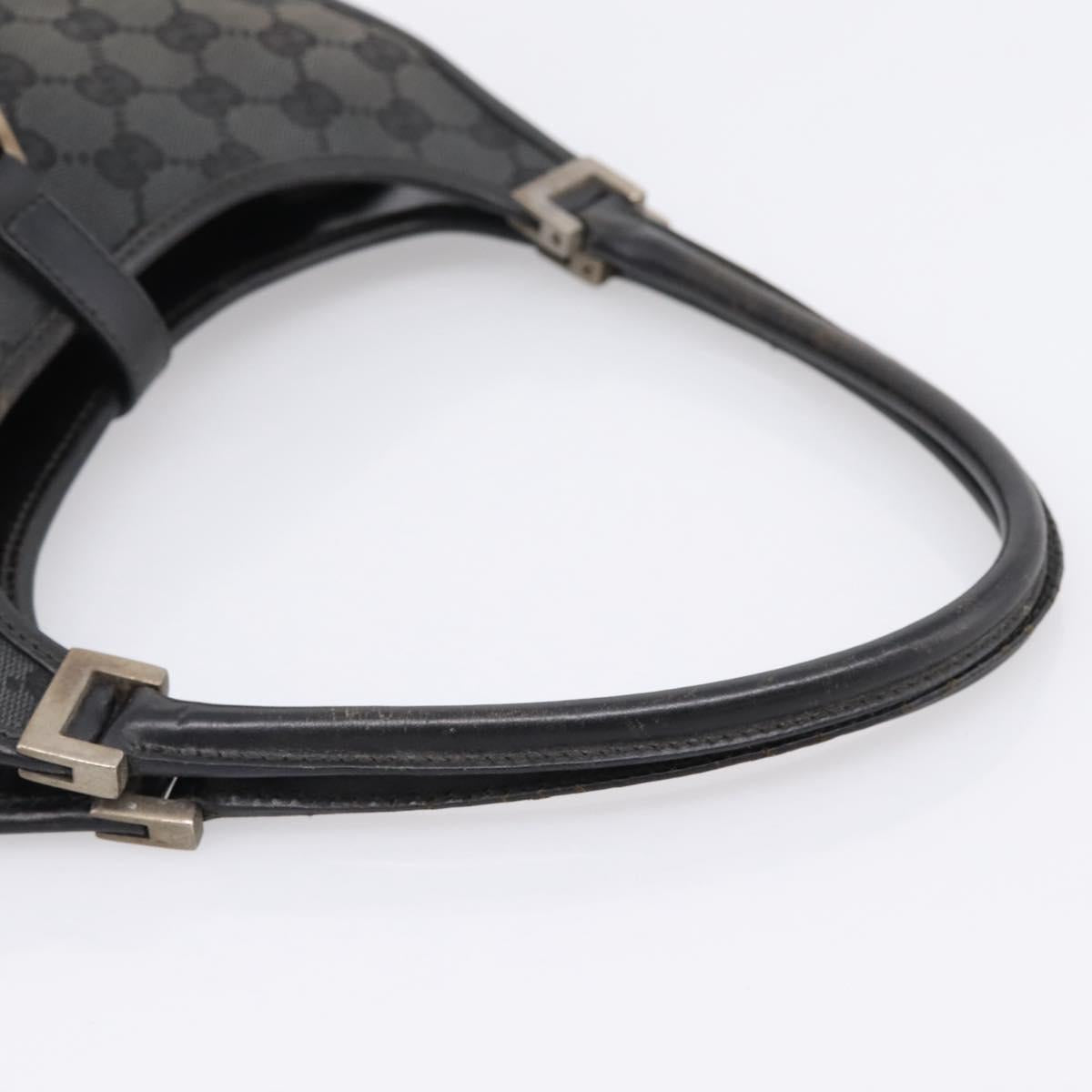 GUCCI GG Canvas Jackie Hand Bag Black Silver 002 1068 2404 Auth ep16019