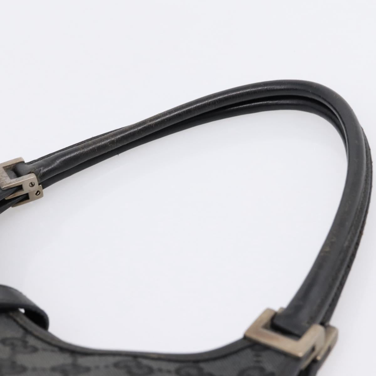 GUCCI GG Canvas Jackie Hand Bag Black Silver 002 1068 2404 Auth ep16019