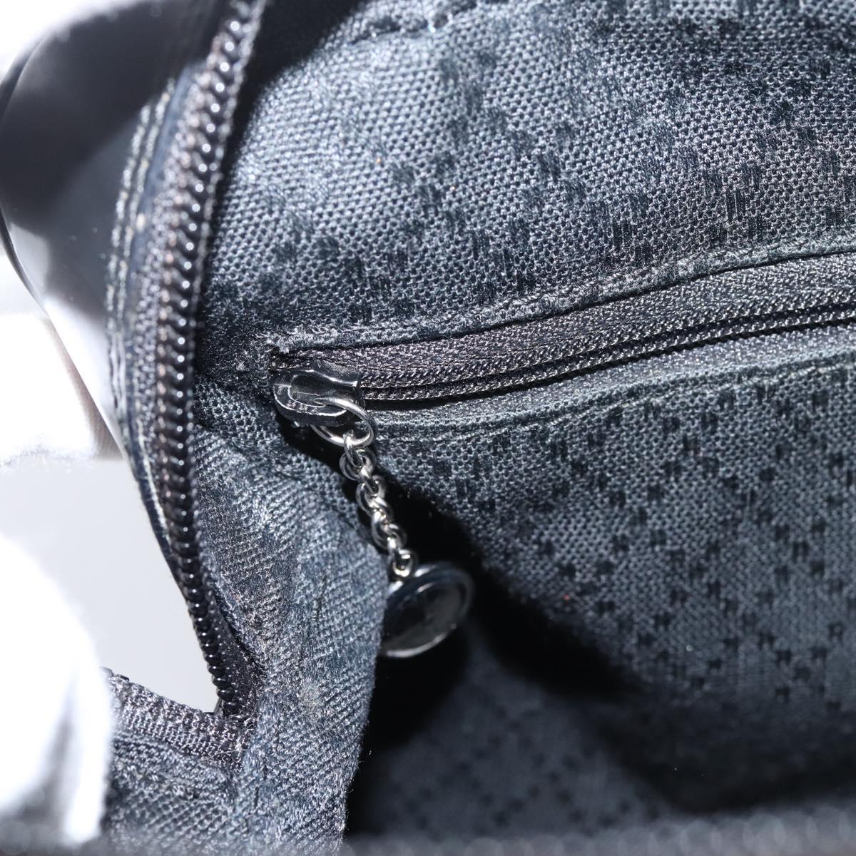 GUCCI Bamboo Hand Bag Nylon Black Silver 000 2040 0538 Auth ep16022