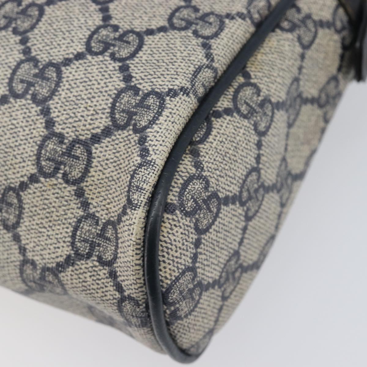 GUCCI GG Supreme Sherry Line Clutch Bag PVC Navy Gold 63 01 012 Auth ep16027