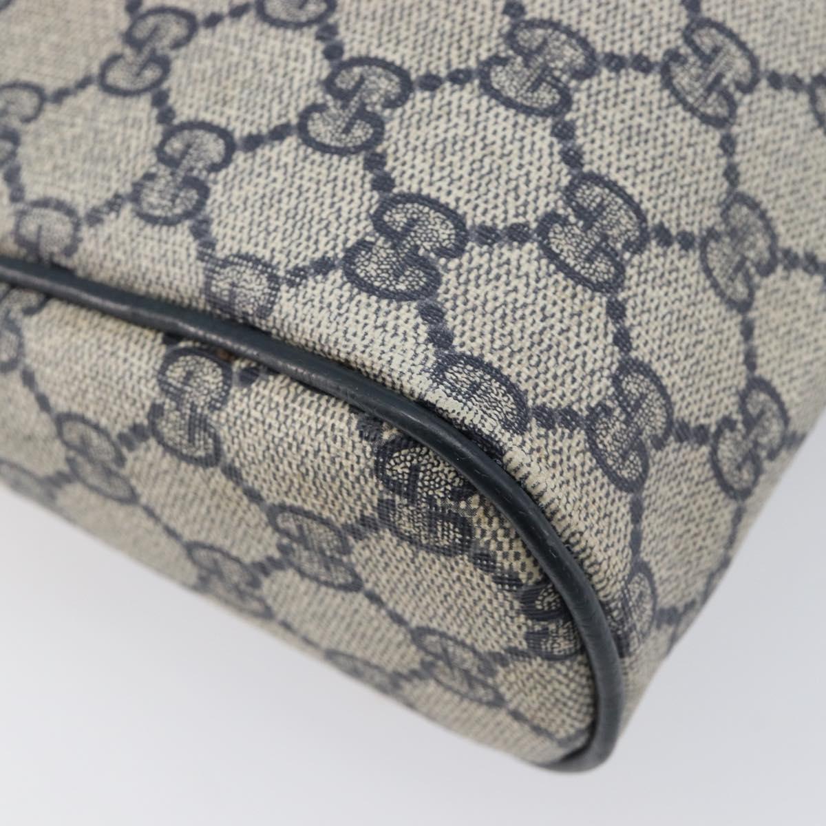 GUCCI GG Supreme Sherry Line Clutch Bag PVC Navy Gold 63 01 012 Auth ep16027