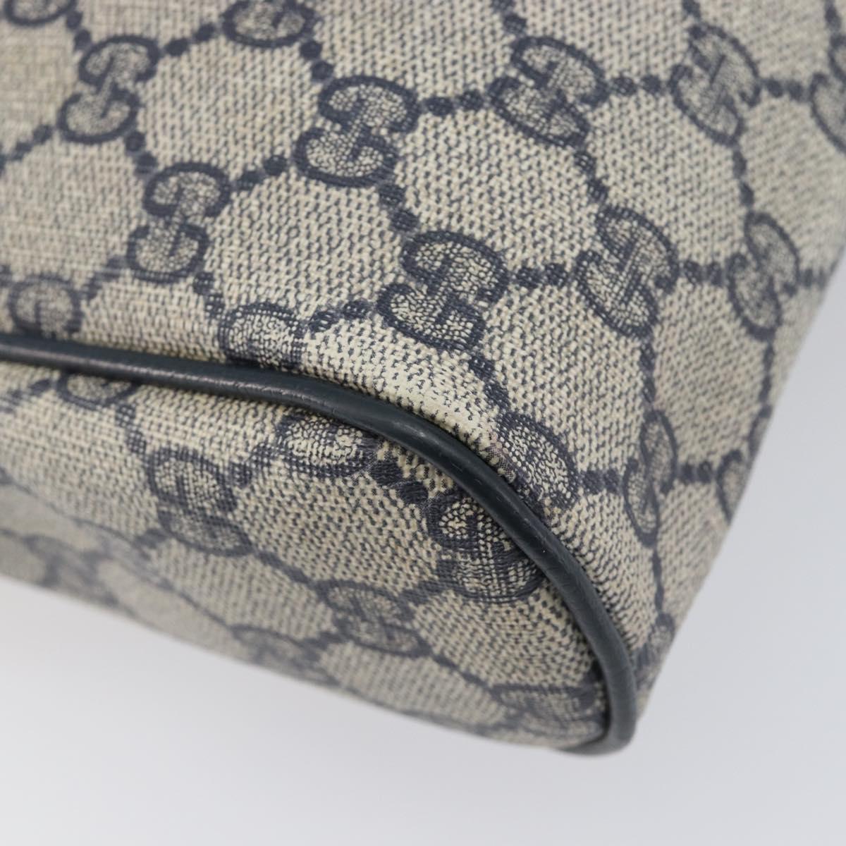 GUCCI GG Supreme Sherry Line Clutch Bag PVC Navy Gold 63 01 012 Auth ep16027