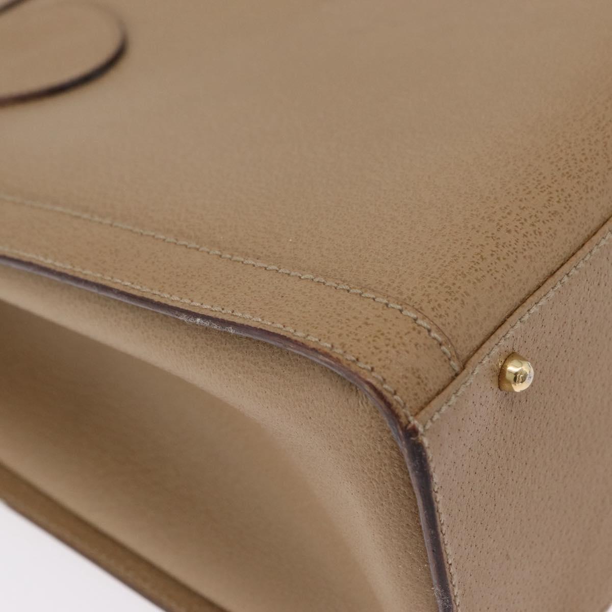 GUCCI Bamboo Hand Bag Leather Beige Gold 002 1186 0260 Auth ep16036