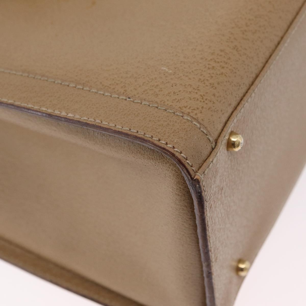 GUCCI Bamboo Hand Bag Leather Beige Gold 002 1186 0260 Auth ep16036