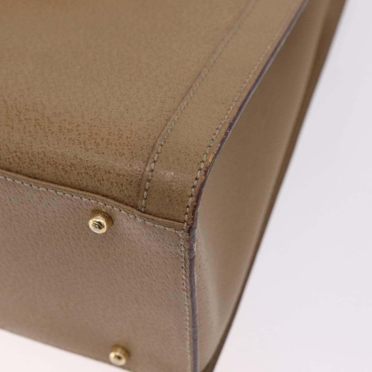 GUCCI Bamboo Hand Bag Leather Beige Gold 002 1186 0260 Auth ep16036