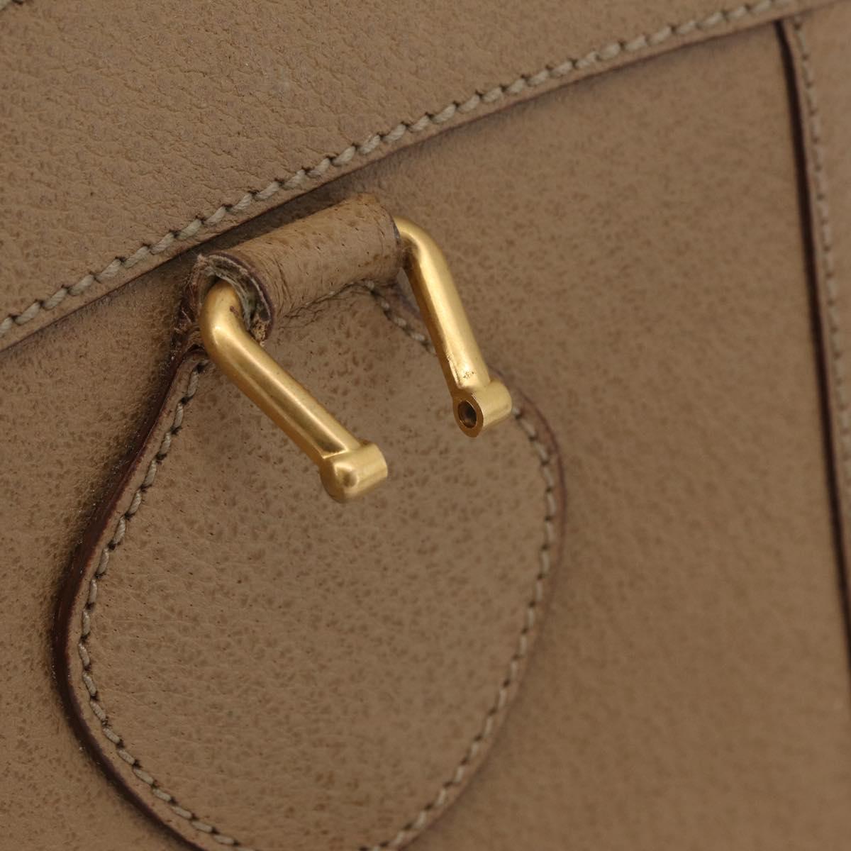 GUCCI Bamboo Hand Bag Leather Beige Gold 002 1186 0260 Auth ep16036
