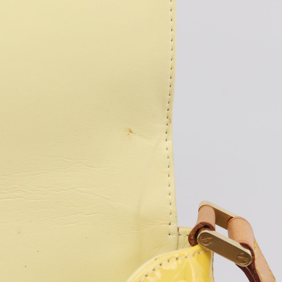 LOUIS VUITTON Vernis Thompson Street Bag Lime Yellow M91071 LV Auth ep16059