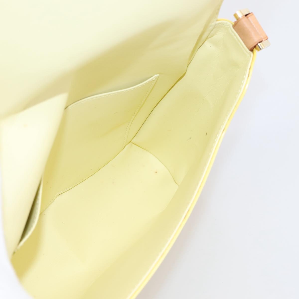 LOUIS VUITTON Vernis Thompson Street Bag Lime Yellow M91071 LV Auth ep16059