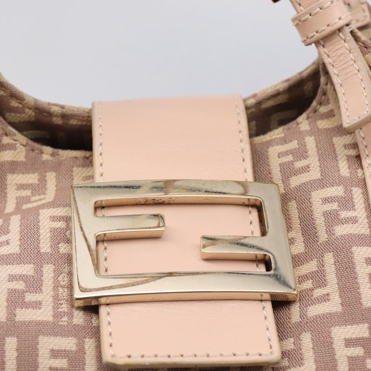 FENDI Zucchino Canvas Hand Bag Beige Gold 8BR437 Auth ep16060A