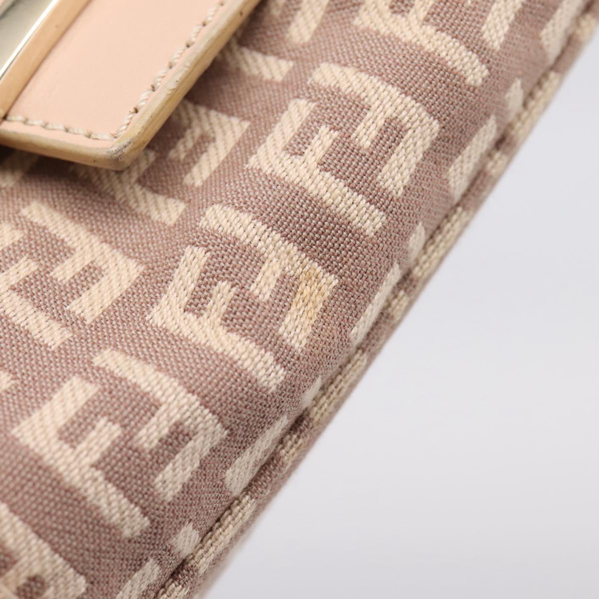 FENDI Zucchino Canvas Hand Bag Beige Gold 8BR437 Auth ep16060A