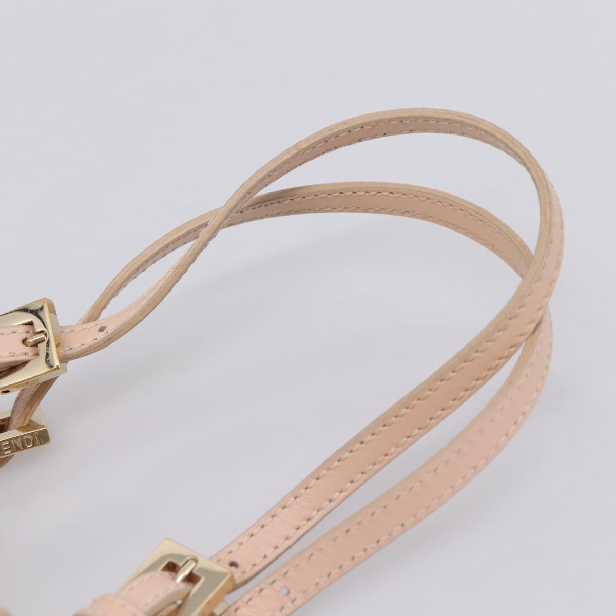 FENDI Zucchino Canvas Hand Bag Beige Gold 8BR437 Auth ep16060A