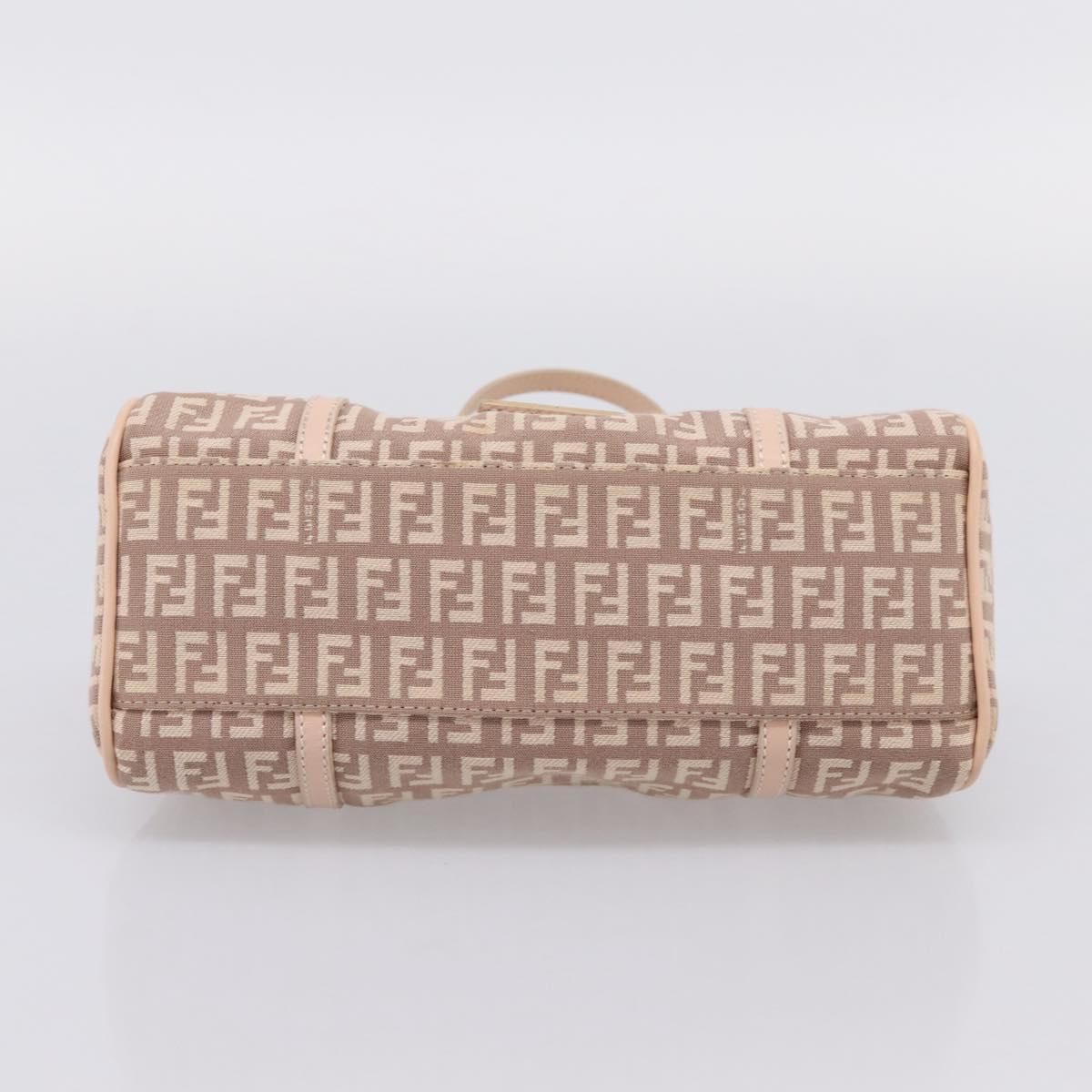 FENDI Zucchino Canvas Hand Bag Beige Gold 8BR437 Auth ep16060A