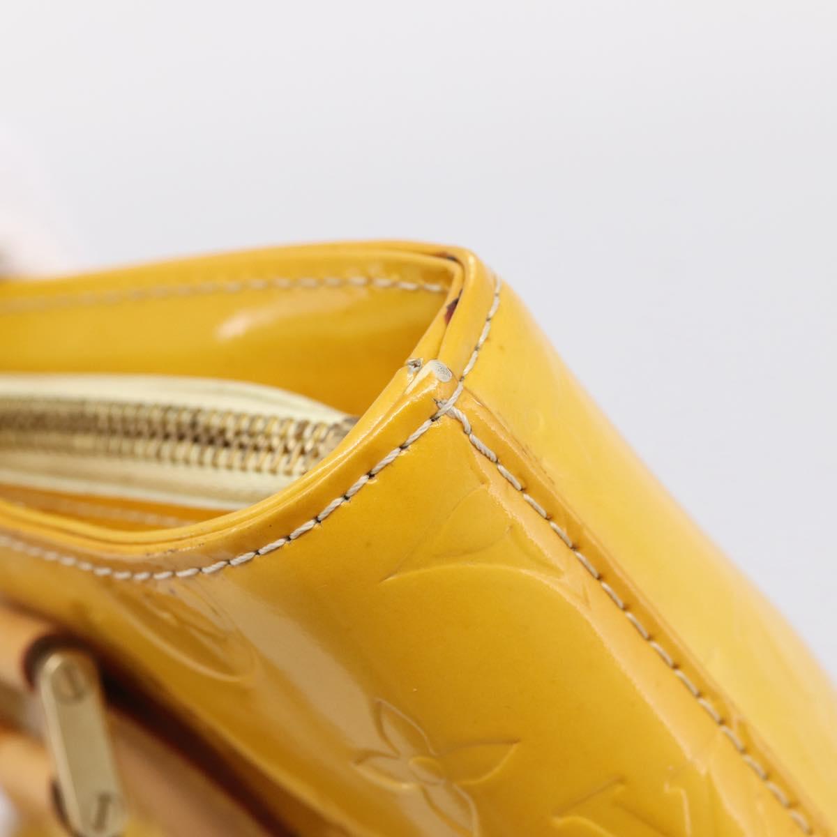 LOUIS VUITTON Monogram Vernis Houston Bag Lime Yellow M91055 LV Auth ep16061