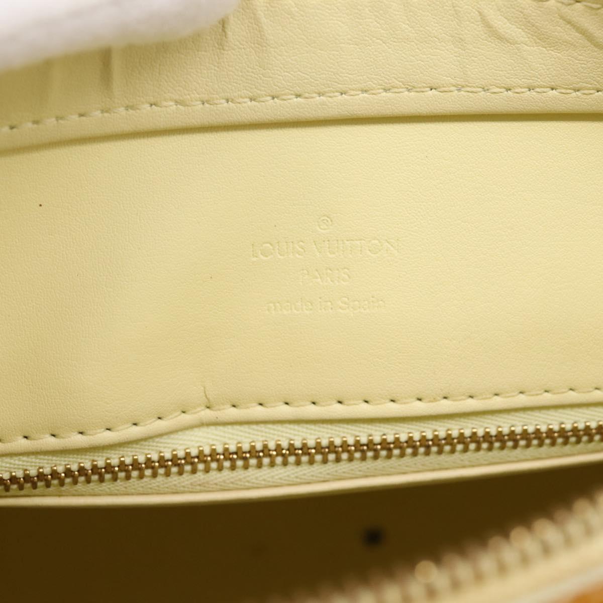 LOUIS VUITTON Monogram Vernis Houston Bag Lime Yellow M91055 LV Auth ep16061