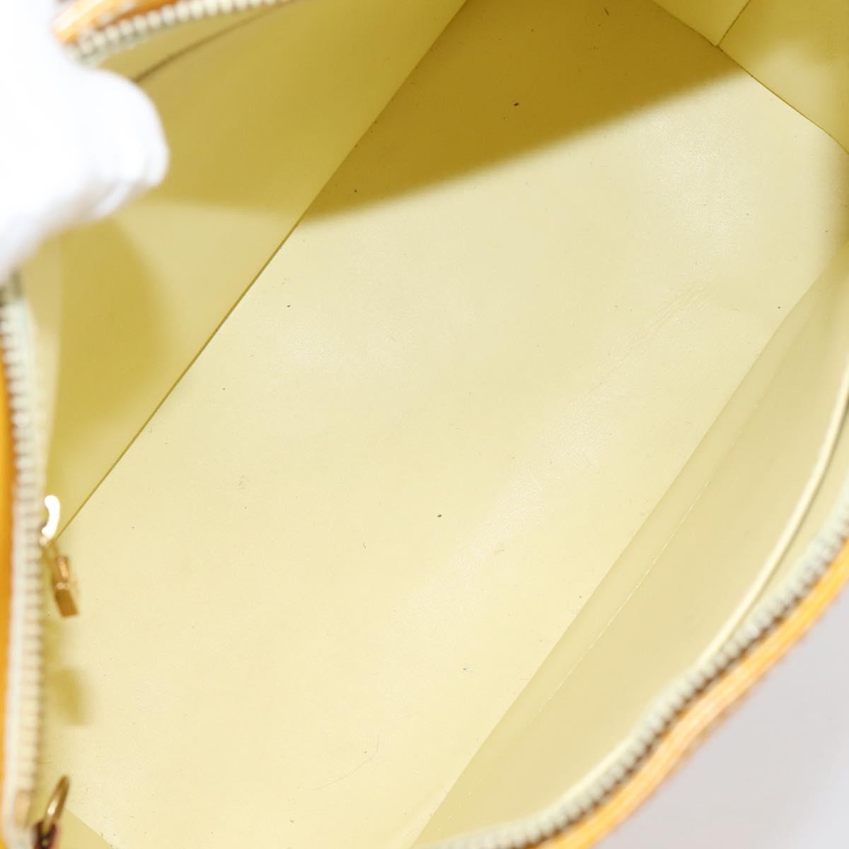 LOUIS VUITTON Monogram Vernis Houston Bag Lime Yellow M91055 LV Auth ep16061