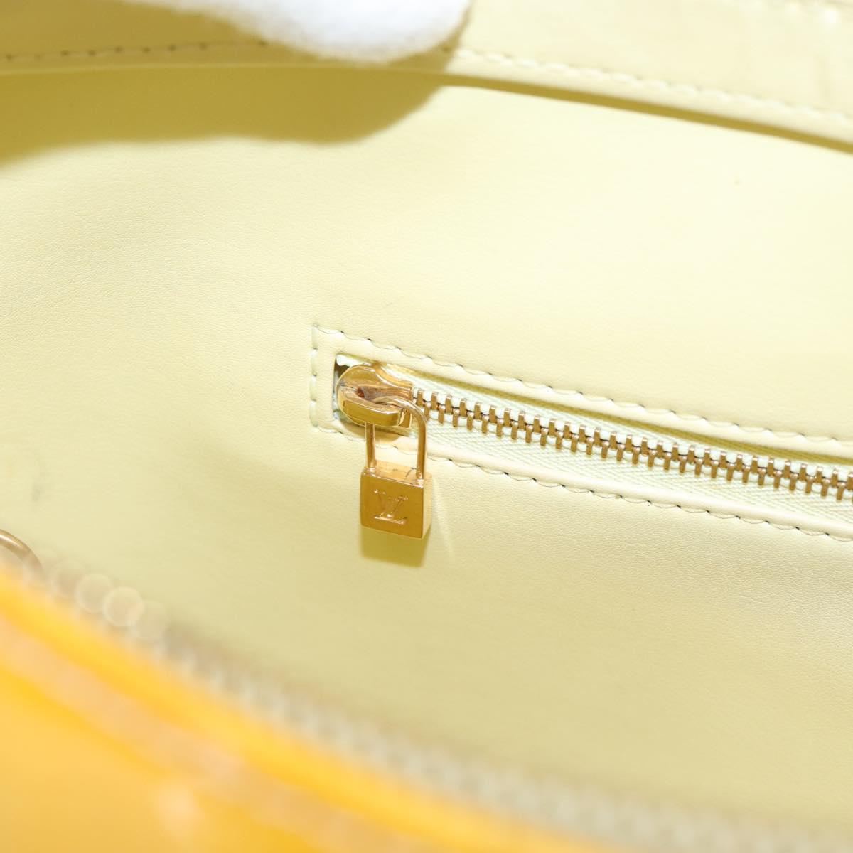 LOUIS VUITTON Monogram Vernis Houston Bag Lime Yellow M91055 LV Auth ep16061