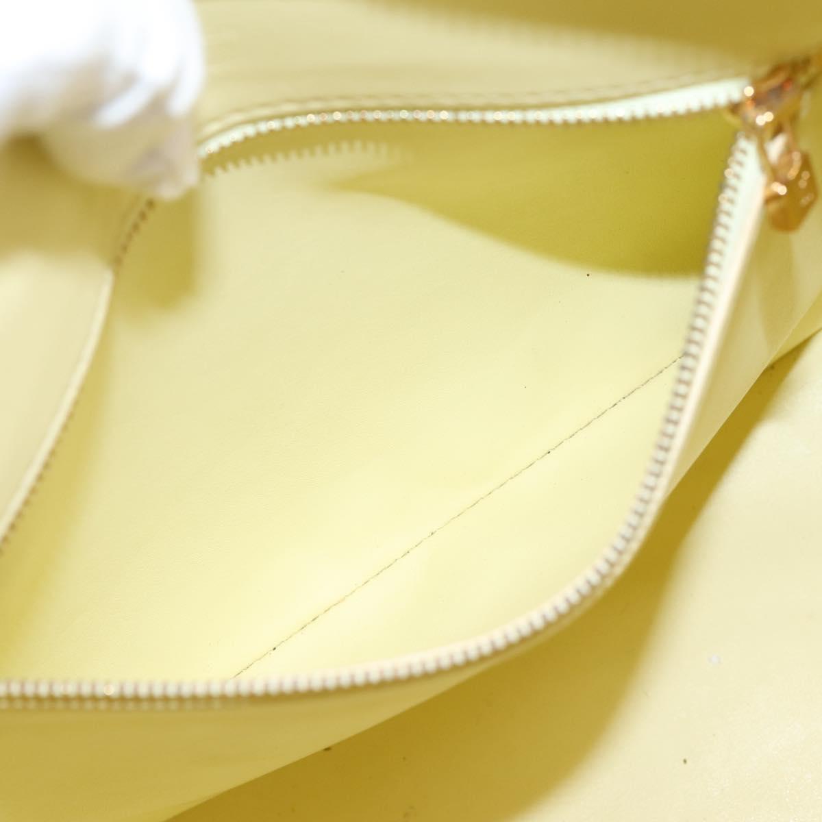 LOUIS VUITTON Monogram Vernis Houston Bag Lime Yellow M91055 LV Auth ep16061