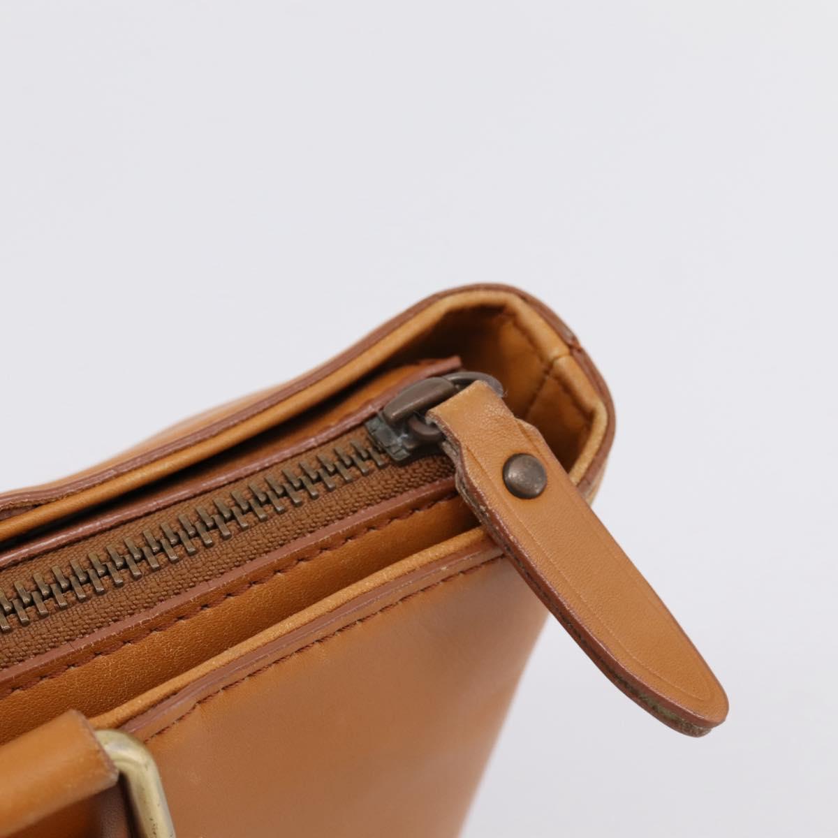 BURBERRY Hand Bag Leather Brown Gold Auth ep16062