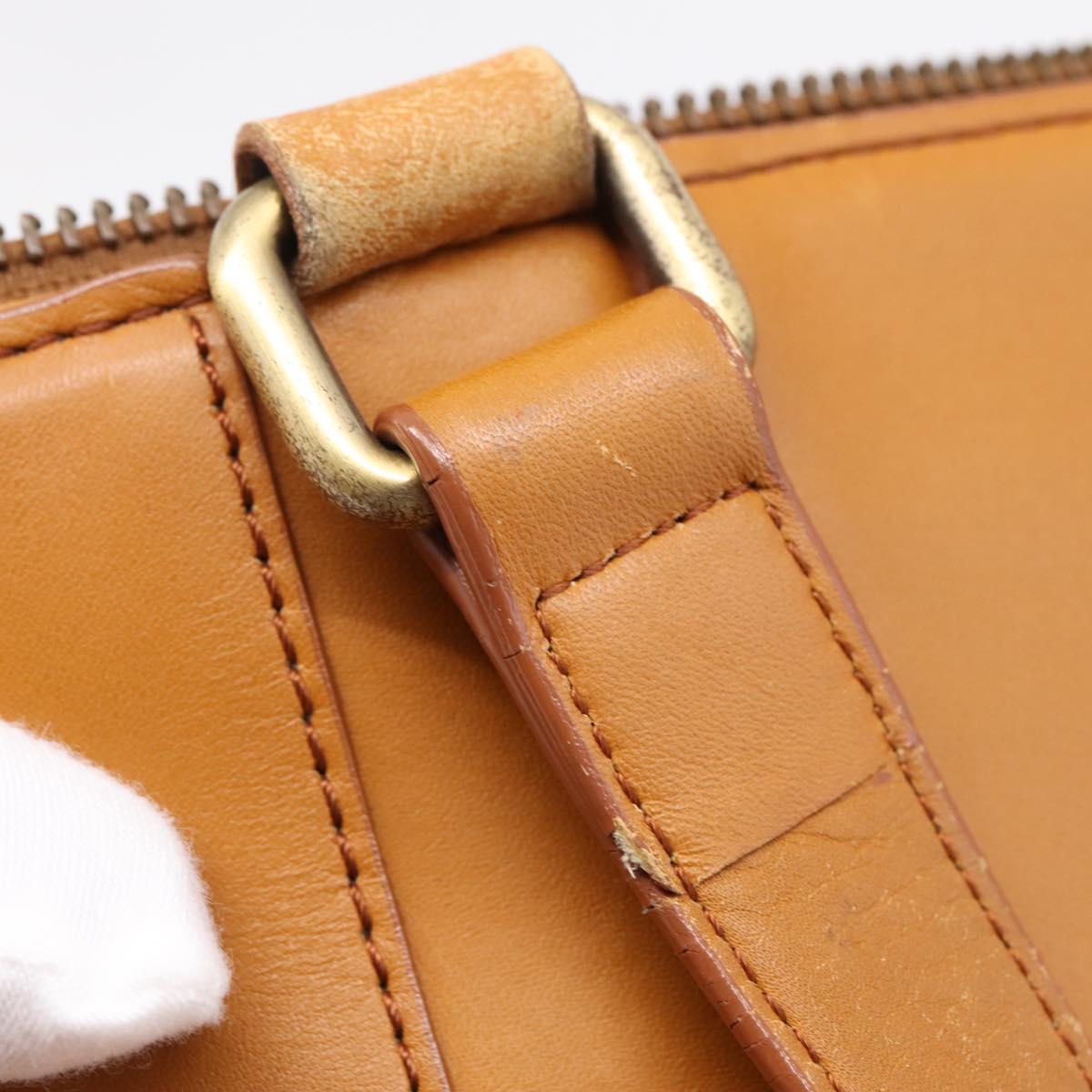 BURBERRY Hand Bag Leather Brown Gold Auth ep16062