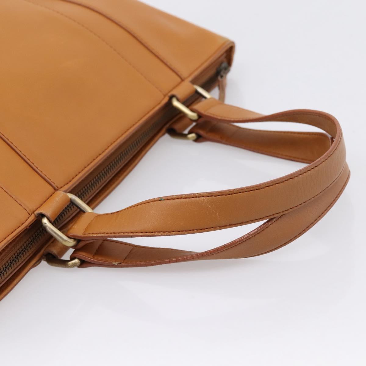 BURBERRY Hand Bag Leather Brown Gold Auth ep16062