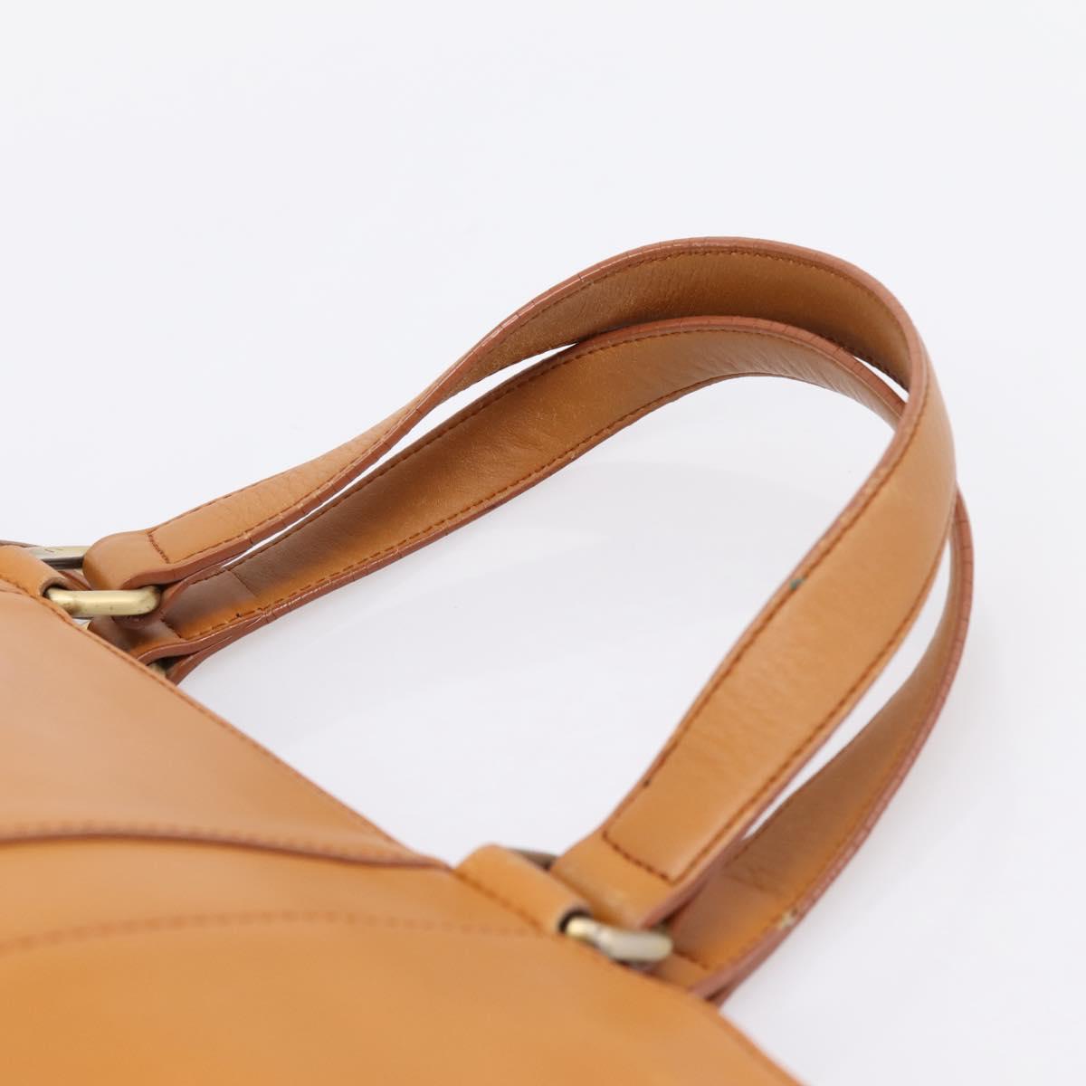 BURBERRY Hand Bag Leather Brown Gold Auth ep16062