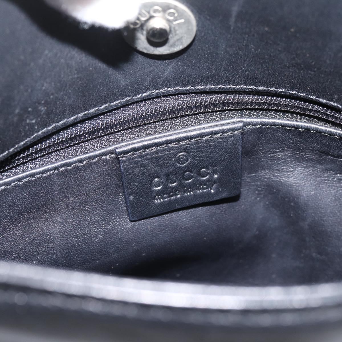 GUCCI Shoulder Bag Leather Black Silver 001 3167 Auth ep16066