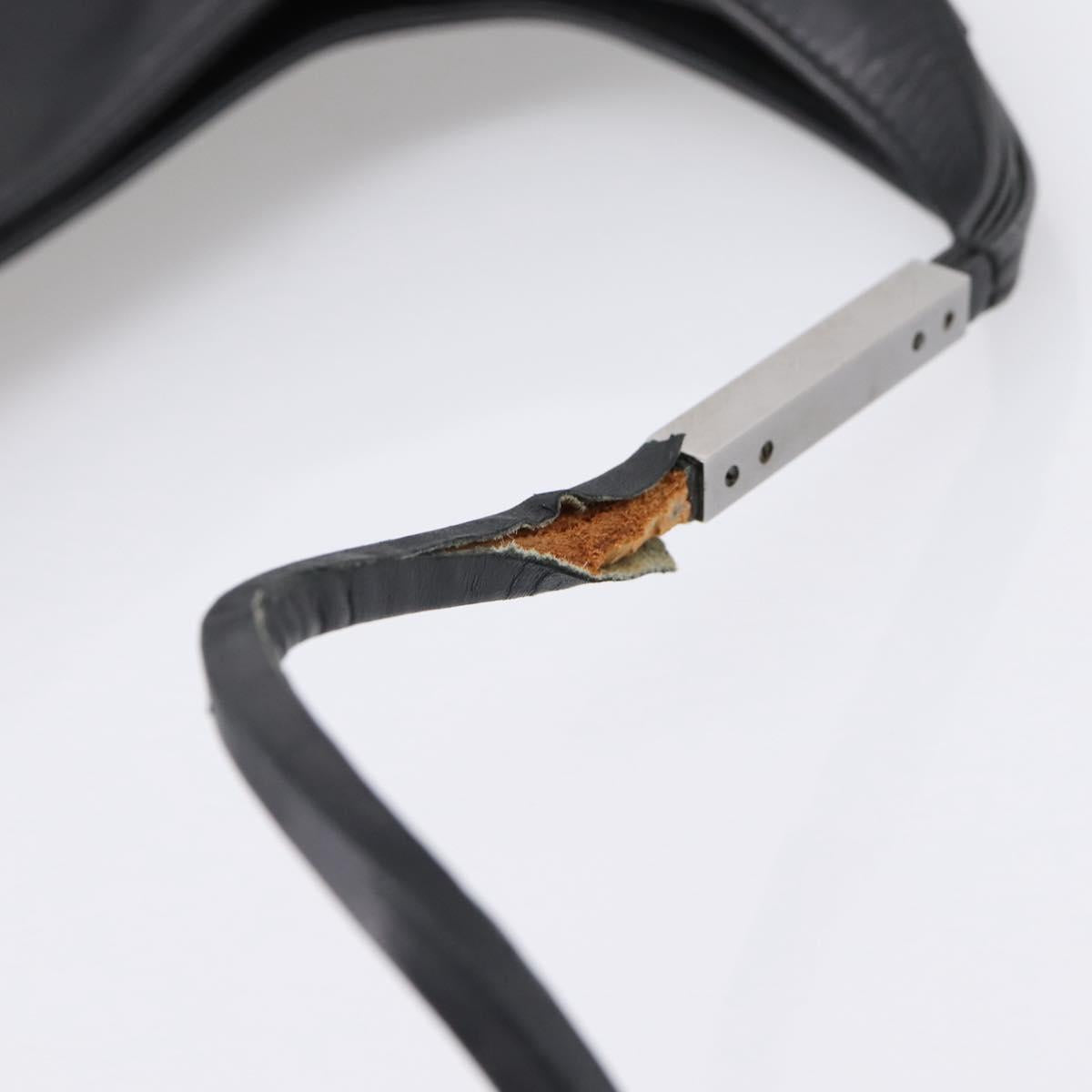 GUCCI Shoulder Bag Leather Black Silver 001 3167 Auth ep16066