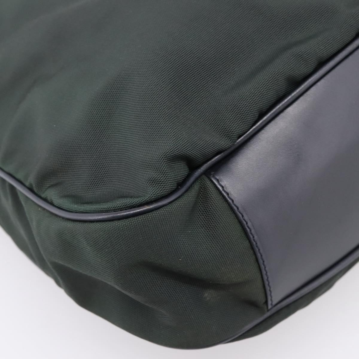GUCCI Bamboo Hand Bag Nylon 2way Outlet Green Silver 001 1577 Auth ep16071