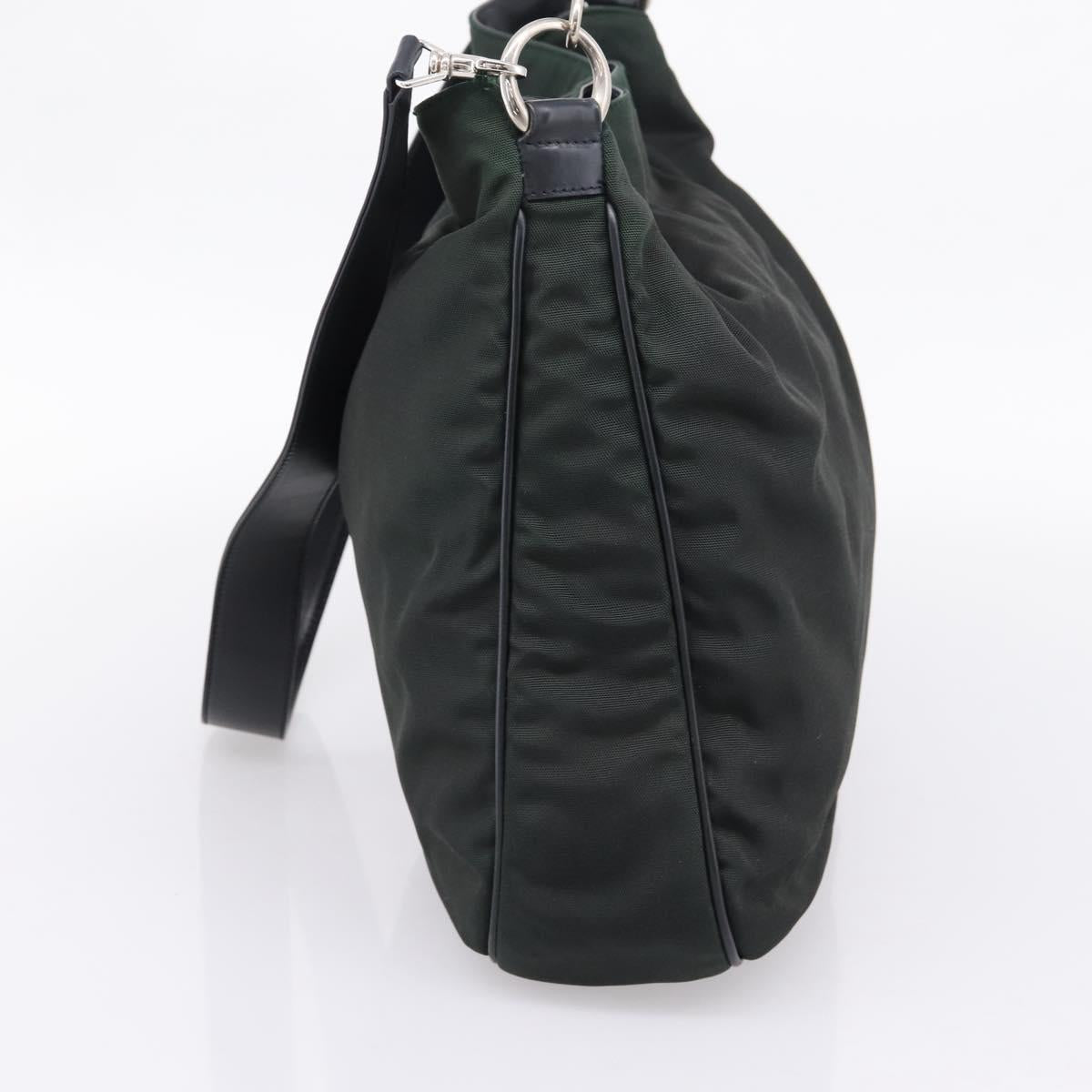 GUCCI Bamboo Hand Bag Nylon 2way Outlet Green Silver 001 1577 Auth ep16071