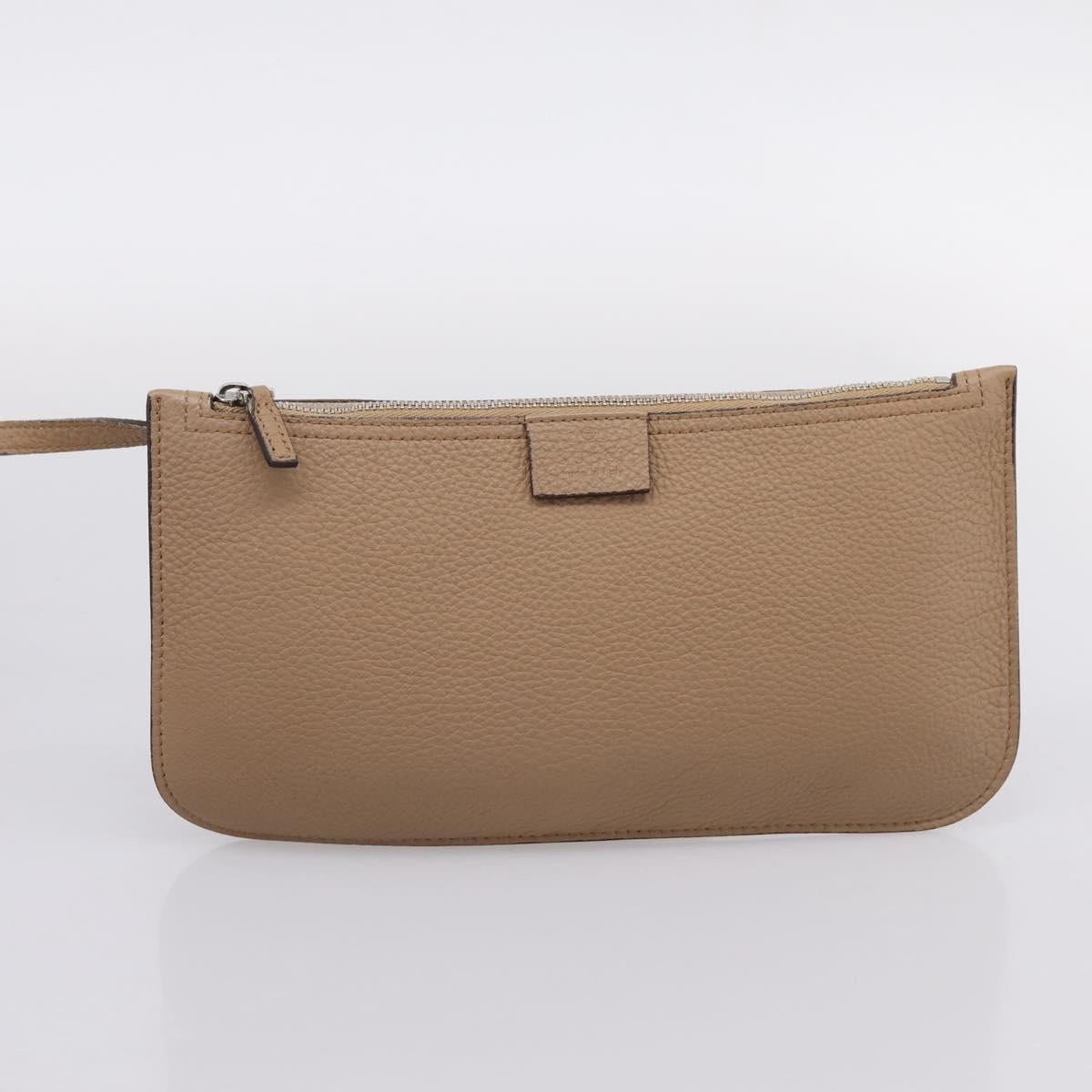 GUCCI Jackie Shoulder Bag Leather Beige Silver 362968 Auth ep16073V