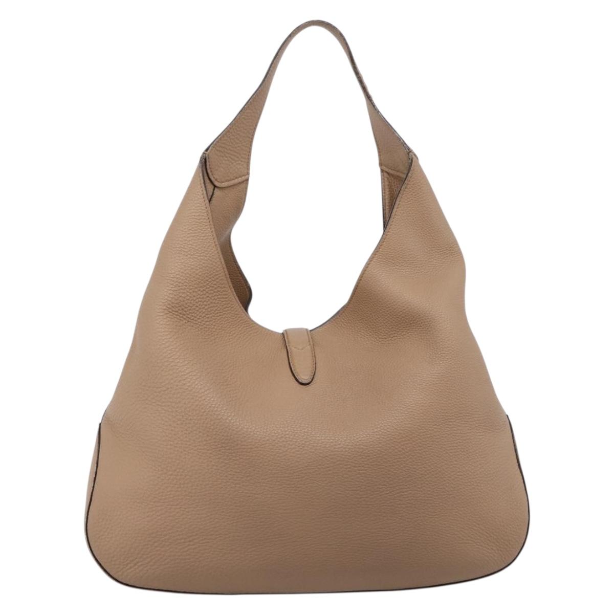 GUCCI Jackie Shoulder Bag Leather Beige Silver 362968 Auth ep16073V