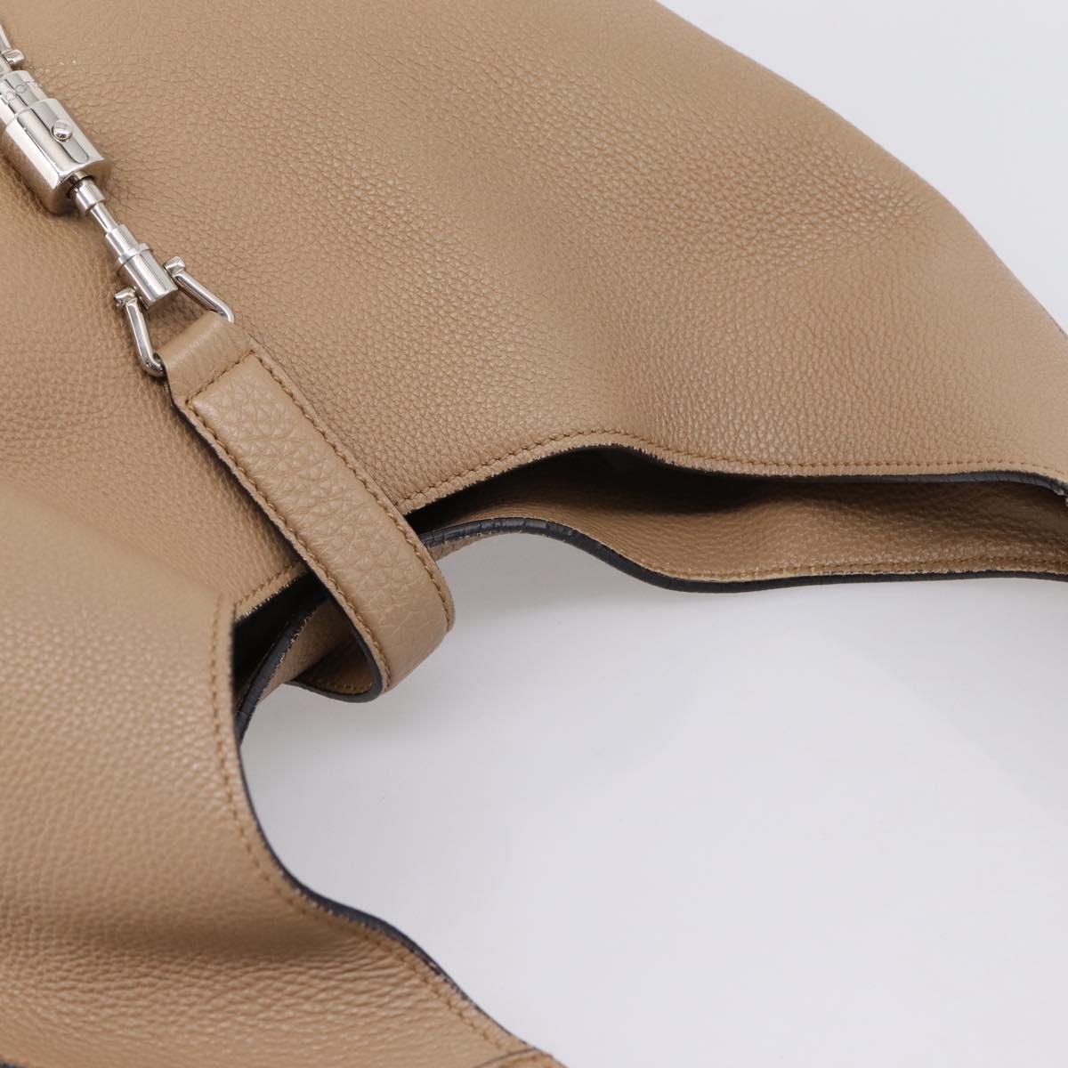 GUCCI Jackie Shoulder Bag Leather Beige Silver 362968 Auth ep16073V