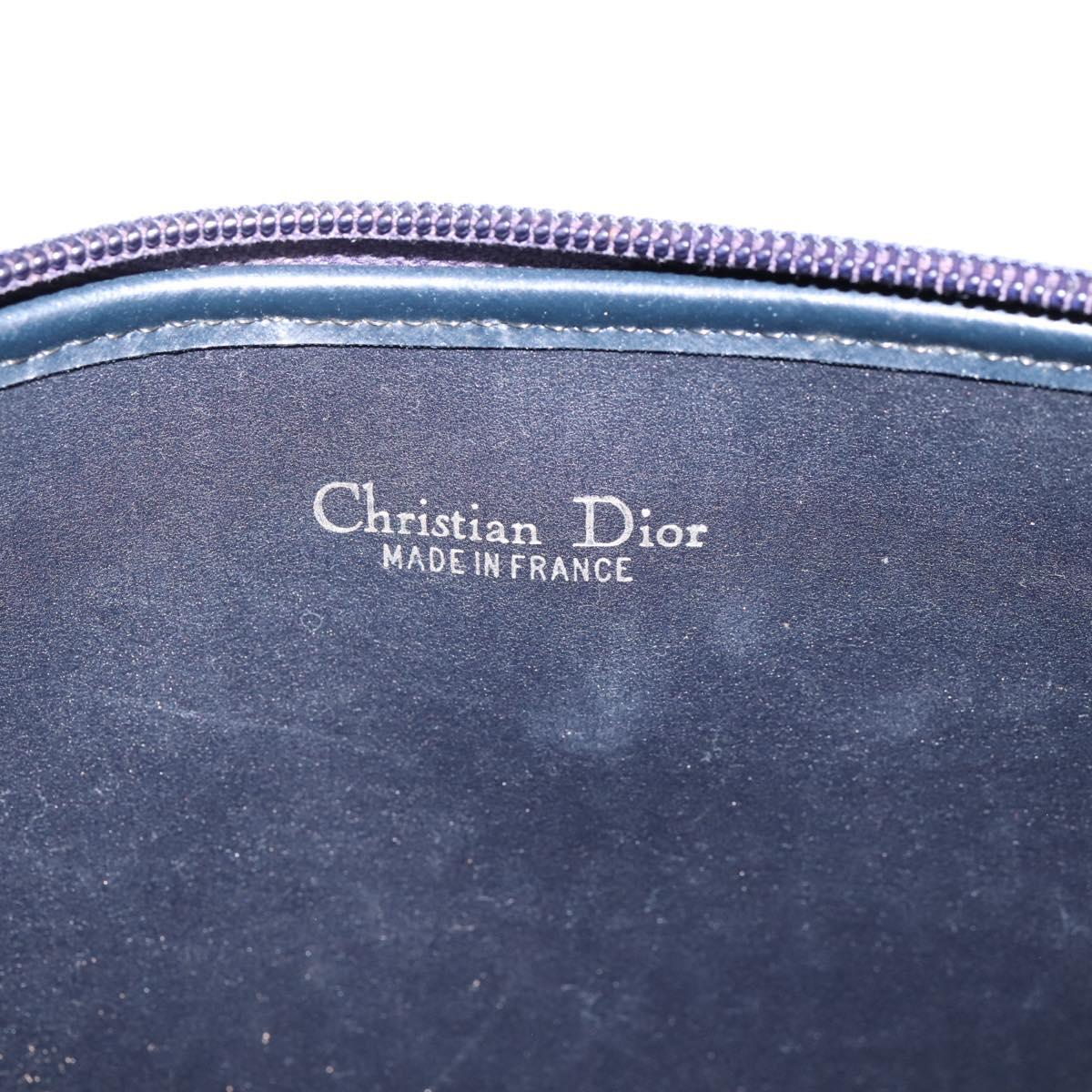 Christian Dior Trotter Canvas Clutch Bag Navy Gold Auth ep16080