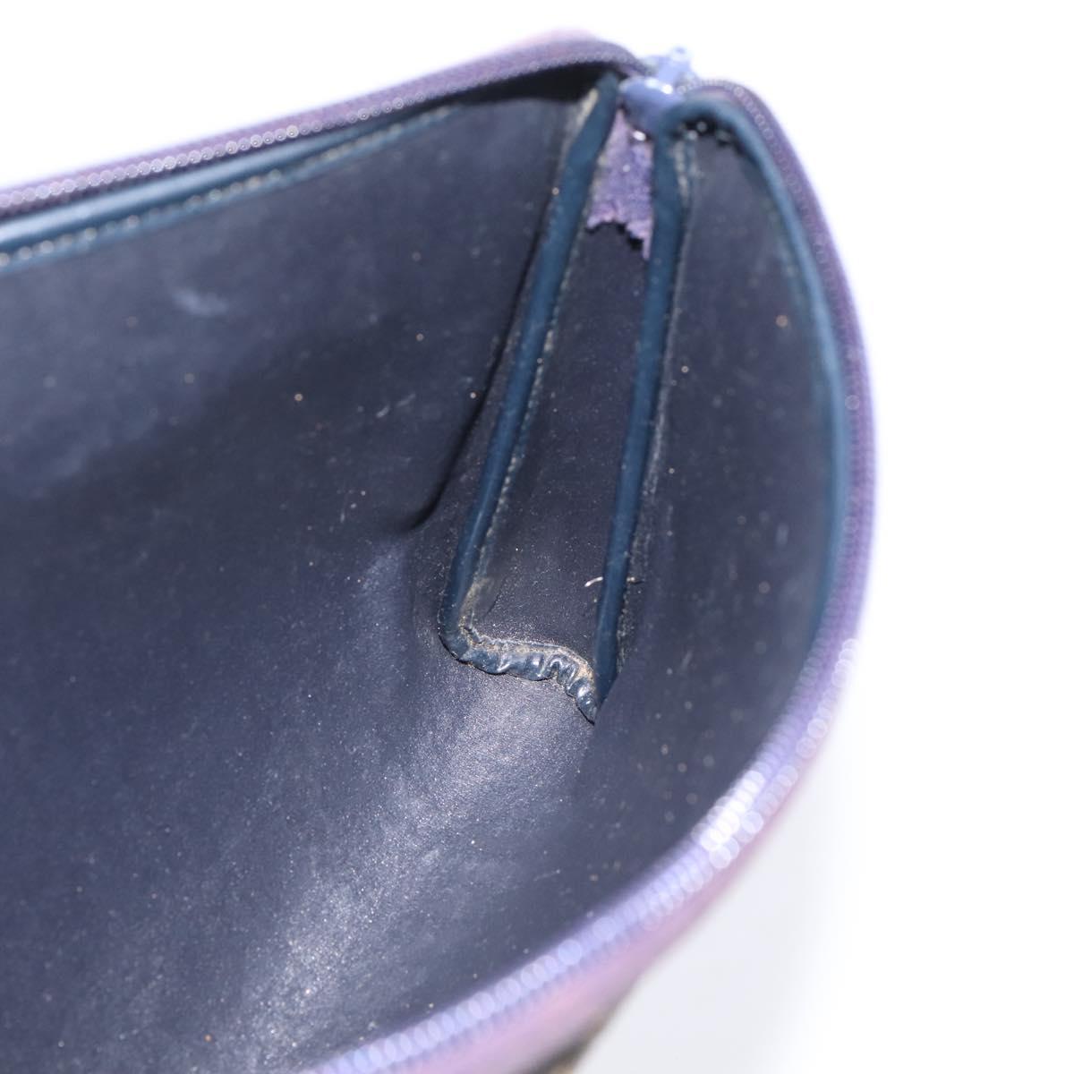 Christian Dior Trotter Canvas Clutch Bag Navy Gold Auth ep16080