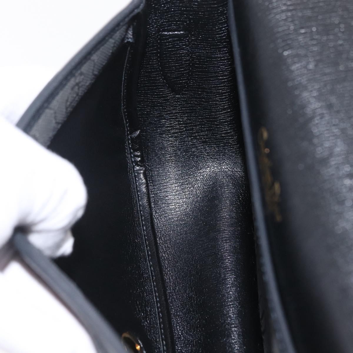 Christian Dior Honeycomb Canvas Shoulder Bag PVC Black Gold Auth ep16081A