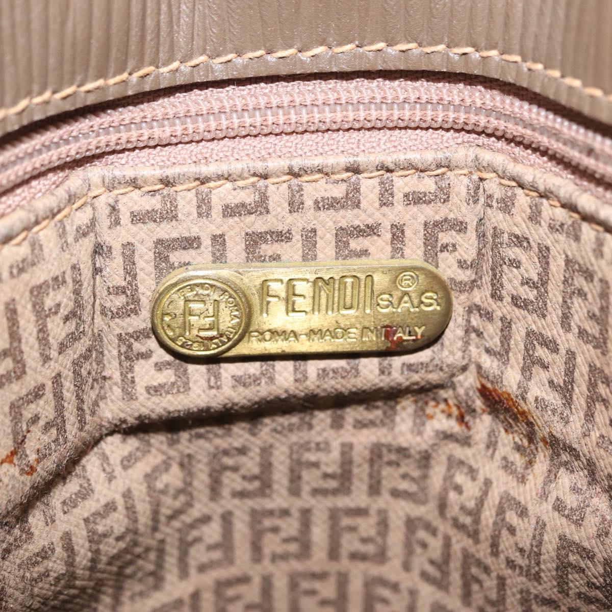 FENDI Zucchino Canvas Shoulder Bag PVC Beige Auth ep16083