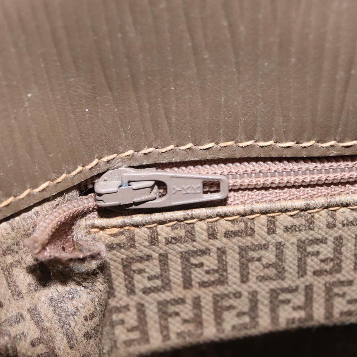 FENDI Zucchino Canvas Shoulder Bag PVC Beige Auth ep16083